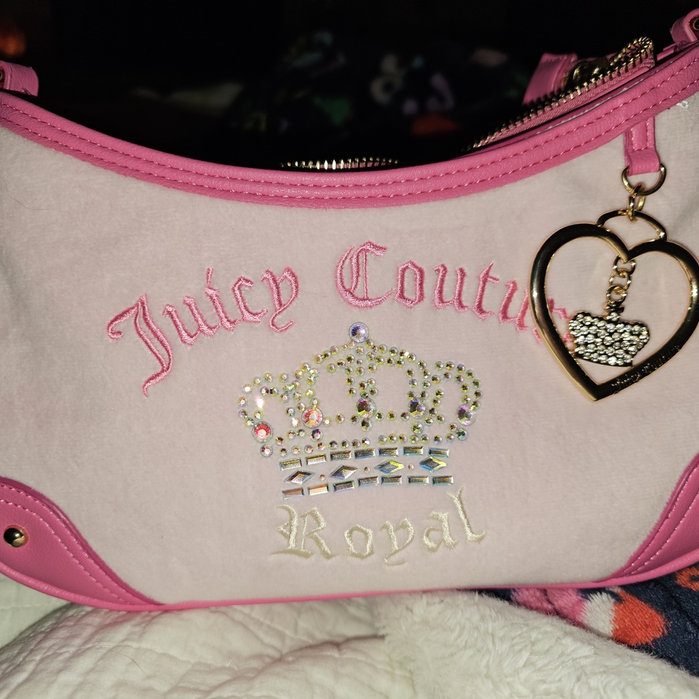 Juicy Couture Pink and White Handbag